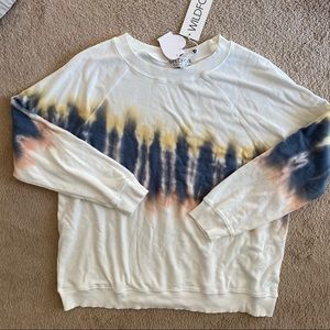 Wildfox sommers sweatshirt Baja burst tie dye size L NWT